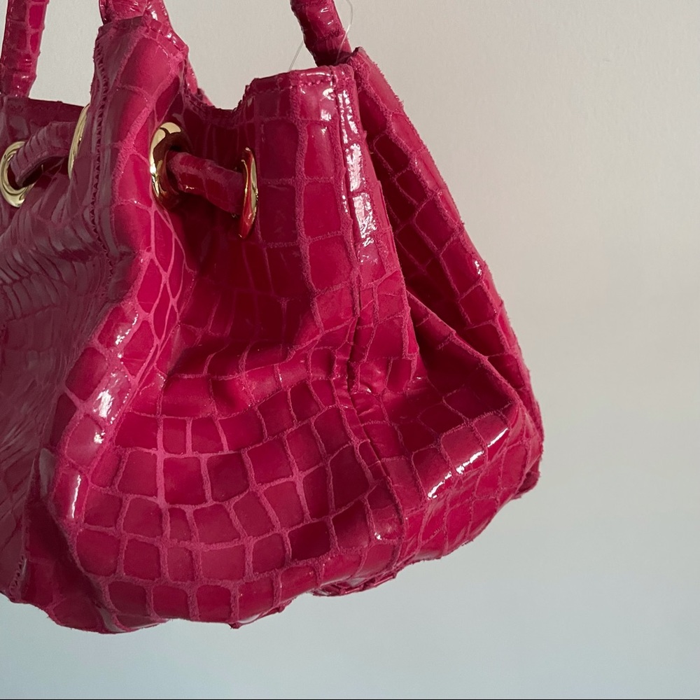 Carlos falchi pink leather drawstring bucket bag - Picture 5 of 14